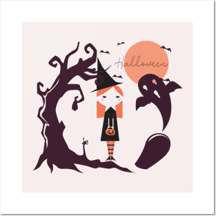 girl Halloween Posters and Art